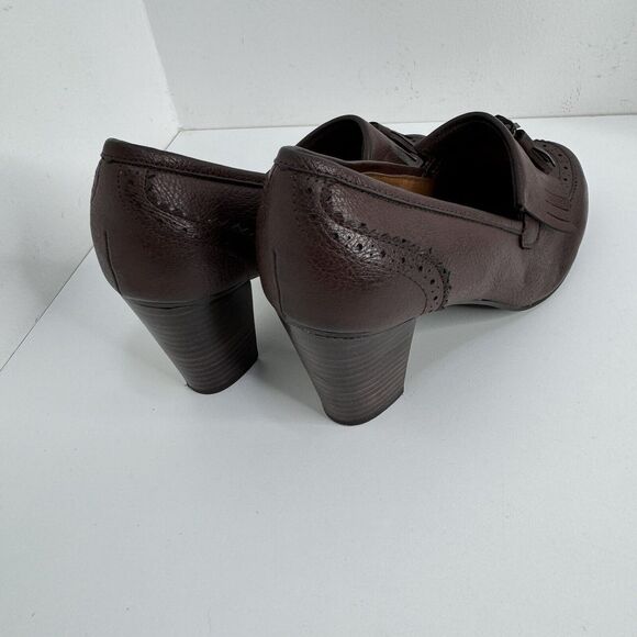 GH Bass & Co. Block Heels Women's 7 M Pumps SlipOn Shoes Kiltie Tassels Academia - Picture 5 of 8